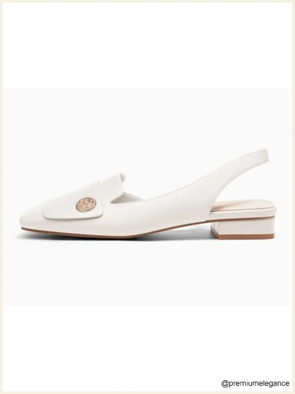 Chunky Low Heels Slingback Square Closed Toe D'Orsay Pumps Slip On Work Dress